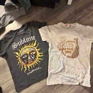 2 band tees- Womens size XS, Led Zeppelin & Sublime